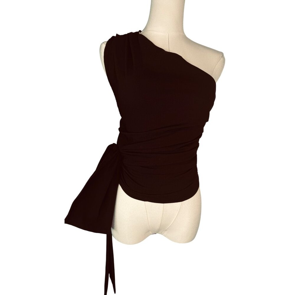 Zara One-Shoulder Black Blouse